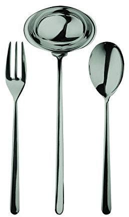 MEPRA Linea Oro Nero Servizio Servire, 3 Pezzi, Acciaio Inossidabile 18/10, Canna di Fucile
