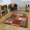 The Rug House Patchwork Teppich, in Braun, Rot, Orange, Beigen & Creme, in 5 Größen erhältlich