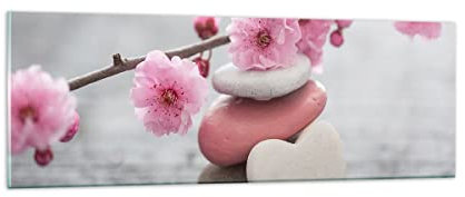 ARTTOR Bilder auf Glas 90x30cm Wandbild Glasdruck Botanik Blumen - 3178