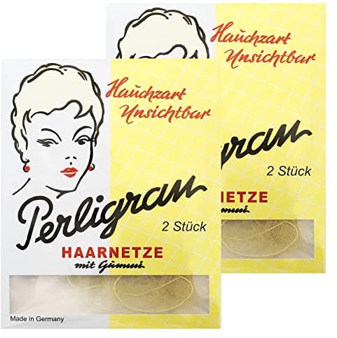 Haarnetz Perligran mit Gummi 2 x 2er Pack grau