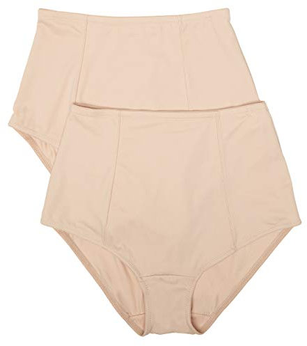 ELLEN TRACY Damen Classic Comfort Slip mit extra Bauchhaltung, 2er Pack, Sun Beige, Medium