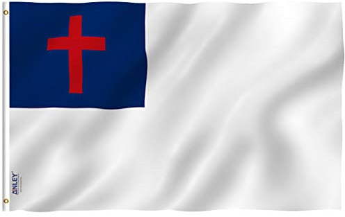 Anley Fly Breeze 3 x 5 Fuß christliche Flagge – lebendige Farbe und UV-beständig – Segeltuchkopf und doppelt genäht – religiöse Flaggen Polyester mit Messingösen 3 x 5 Ft