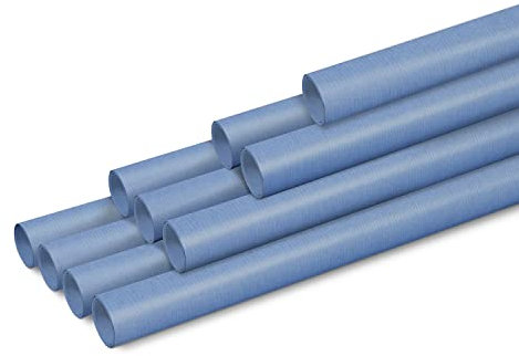 Clairefontaine 95713C – Karton mit 10 Rollen gerilltes Kraftpapier 65g, 3mx0,70m, Blau, 1 Karton