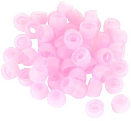sourcing map 50 Pcs Pink in Ear Silicone Earbud Cap Pads Tip Cover Replacement