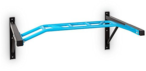 CAPITAL SPORTS Master Grip Strong Line - Klimmzugstange, Pull Up Bar, Wandmontage, Multiple Griffe, geriffelte Oberfläche, bis max. 120 kg, Montage-Bolzen, schwarz oder blau