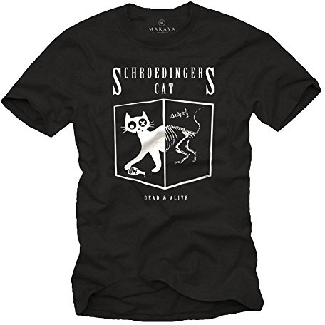Schrödingers Katze T-Shirt schwarz Lustige Tshirts Geschenke Theory Größe M