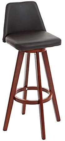 Mendler Barhocker HWC-C43, Barstuhl Tresenhocker, Holz Kunstleder drehbar - braun