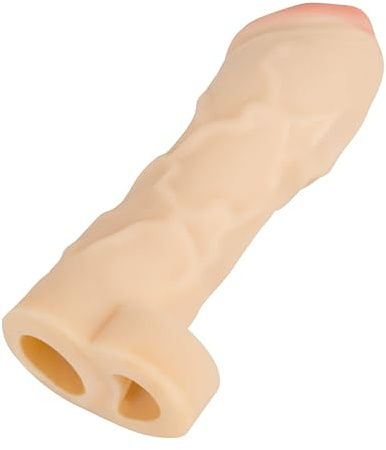 You2Toys Penis-Sleeve Thicker & Bigger - stimulierende Penis-Hülle für Männer, mit Hodenring, naturgetreue Eichel, Reizstruktur