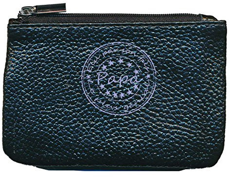 Petit Porte Monnaie en Cuir Porte cles Noir Elu par Son Fils Papa Genial Fete des Peres