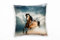 Paul Sinus Art Tiere, braun, grau, galoppierendes Pferd Deko Kissen 40x40cm für Couch Sofa Lounge Zierkissen - Dekoration zum Wohlfühlen