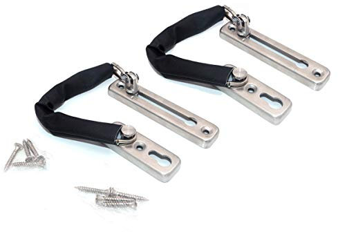 NUZAMAS 2 of Stainless Steel Door Chain Lock, Secondary Door Lock Security, Front Door Limiter, External Door Restrictor, Home Hotel Office Reinforced Solid Stainless Steel