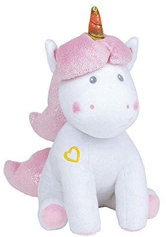 Jemini 023755 Licorne Peluche +/-24 cm Musicale et lumineuse Einhorn Luminoso, Colore Bianco Rosa, 24 x 13 x 15 cm