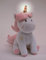 JEMINI 023755 Licorne Peluche +/- 24 cm Musicale et Lumineuse, Blanc Rose