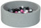 Velinda Piscine à balles pour Enfant, Aire de Jeu + 200 balles (Couleurs des balles: Noir, Blanc, Transparent, Rose Clair, Gris)