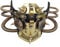 Ubauta Steampunk Ledermaske Cosplay Maske Punk Rivet Maskerade Maske-Gold
