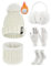 Voqeen Bonnet Femme Hiver, écharpes, Cache-oreilles, Gants, Chaussettes, Accessoires Chauds Vêtements de Ski en Plein Air Pour la Famille,Blanc,Taille unique