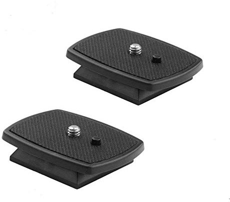 Esme 2Pack Universal Quick Release QR Plate Tripod Head for Velbon CX Series, Sony VCT Series, Amazon Basics 60 Tripod - Black, Camera Compatible, Tripod Mount