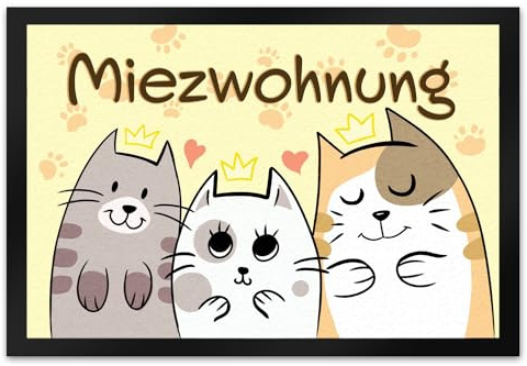 Miezwohnung Fußmatte mit drei süßen Katzen für alle Katzenliebhaber