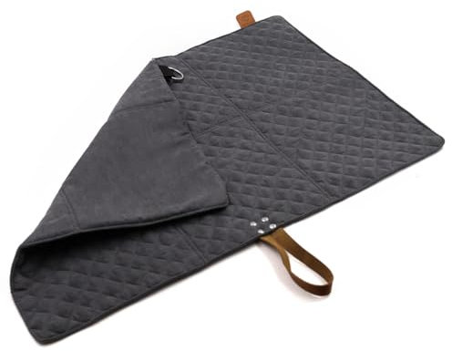 Paws&Co Hundedecke für unterwegs faltbar tragbar perfekt für Camping Picknick Outdoor 75x50cm (M, Grau)