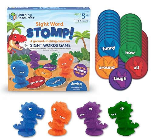 Learning Resources Sight Word Stomp! - Alphabet Toys, Phonics Flash Cards, Classroom Board Games, ABC Homeschool, Reading Manipulatives, Gifts for Boys and Girls, Visual Vocabulary