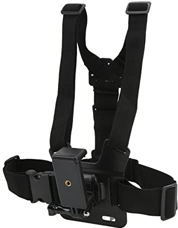 VBESTLIFE Cellphone Selfie Chest Mount, Mobile Phone Chest Strap Chest Mount Harness Strap with 2.2 to 3.3in Universal Clip Holder for DJI Osmo Action for Smartphone