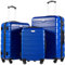COOLIFE Koffer Premium Koffer Hartschalenkoffer Trolley Rollkoffer Reisekoffer Kofferset Handgepäck mit TSA-Schloss und 4 Rollen (rein blau, Koffer-Set)