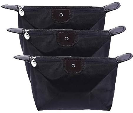 Reise Comestic Bag, Dumpling Shape Make Up Organizer, Tragbare Wasserdichte Kulturbeutel, Kleine Kosmetik Clutch Tasche für Mädchen Frauen, Schwarz