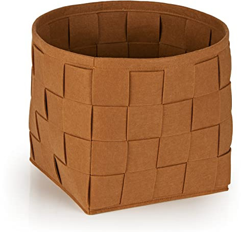 N8WERK Filz-Aufbewahrungskorb 32x32x32cm | Ideal zur Aufbewahrung von Kaminholz & Zeitschriften | Strapazierfähig & vielseitig | Faltbarer Aufbewahrungskorb passend für Regale [Rostbraun]