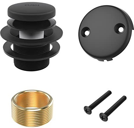 Citymoor Matte Black Bath Tub Drain and Overflow Kit, Bathtub Drain Stopper