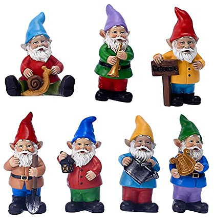 PURBLE Jardin, Ensemble 7 Figurines Nains Jardin Féeriques Figurines pour Le Jardin Conte Fées, La Décoration Pelouse,La Décoration Intérieure Ou Extérieure