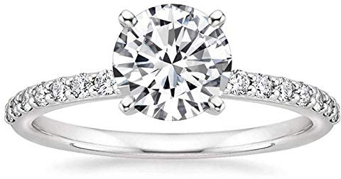 Zakk Verlobungsring Damen Ringe Silber Runden Zirkonia 1,25 Karat Solitaire Versprechen Antragsring Eheringe Trauringe (47 (15.0))