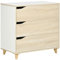 HOMCOM Möbel Kommode mit 3 Schubladen, Aufbewahrungsschrank, zweifarbig, Weiß und Holzoptik – 75 x 42 x 75 cm