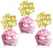 Jc.upin 12 Pcs Gold Mother's Day Cake Toppers with Love Heart for Best Mom