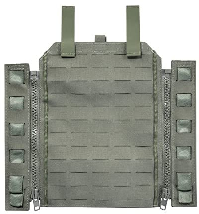Tasmanian Tiger TT Molle Panel ZP Austausch-Panel für Plattenträger, Wechsel-Panel für Plate Carrier mit Reißverschluss- oder Molle Befestigung, Steingrau-Oliv IRR