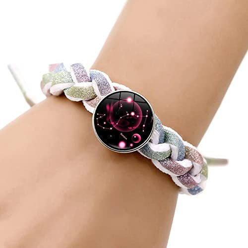Leuchtendes Armband Mit 12 Sternbildern – Sternzeichen-Armband Aus Geflochtenem Seil,Krebs,Jungfrau,Widder,Gewebter Handgefertigter Schmuck,Herren- Und Damenmode-Armband,Skorpion,Einheitsgröße