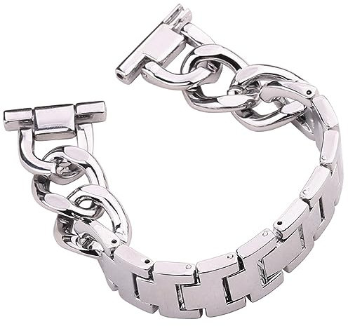 DHAEY Edelstahl Uhrenarmband, Edelstahl-Uhrenarmband, silberfarben, poliert, for Damen und Herren, modisches Armband, 20 mm, 22 mm, Zubehör (Color : Silver, Size : 22mm)