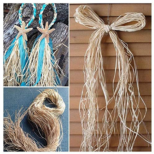 YXRRVING 10 Wurzeln/Beutel Bast Natürliche Seil Handwerk Hochzeit Seil Stroh Natürliche Geschenk Dekor Verpackung Party F6x1 Einladung Hochzeit Raf Seil