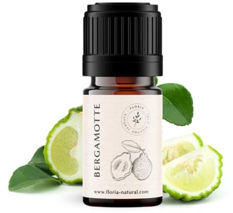 Bergamotte Ätherisches Öl BIO 5ml I Bergamotteöl I Naturrein Ätherische Öle für Diffuser Aromatherapie I Duftöle Bergamotte für Luftbefeuchter I Kerzen I Duftlampe I by Floria Natural