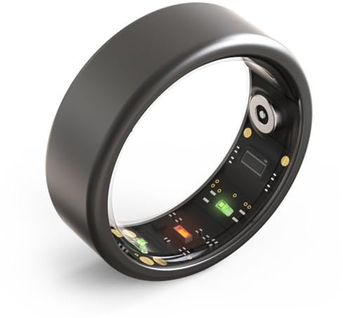 Smart Ring für Männer und Frauen, Wasserdichter IP68-Fitness-Tracker, Gesundheitsschritt-Schlafüberwachung, Modische Sport-Smart-Ringe, APP für IOS und Android (21,5 mm/0,85 Zoll)