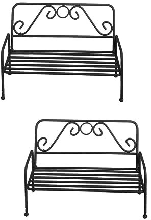 pflanzenständerABOOFAN Bodenregal, 2 Stück, Display, Abtropfgestell, Gartenbank, Topfregal, Miniatur-Metallständer, stuhlförmige Stützen, Boden, Balkon, Blumenmöbel, lustige Pflanzgefäße, To