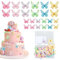 Tyqour 72 Stück Essbare Tortendeko Schmetterling Muffin Deko Essbar Rosa Schmetterlinge Tortendeko Essbar, Essbare Schmetterlinge für Torte Zum Hochzeit Geburtstag Taufe