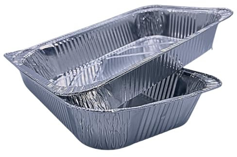 LIFE PLANET 200 Vaschette Alluminio da 2 Porzioni, Contenitori usa e getta per asporto, Vaschette per alimenti monouso resistenti, Vaschette per forno resistenti alle alte temperature