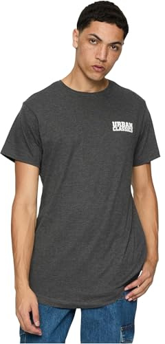 Urban Classics Herren T-Shirt Shaped Long Tee with Urban Classic Print, T-Shirt für Männer, länger geschnitten