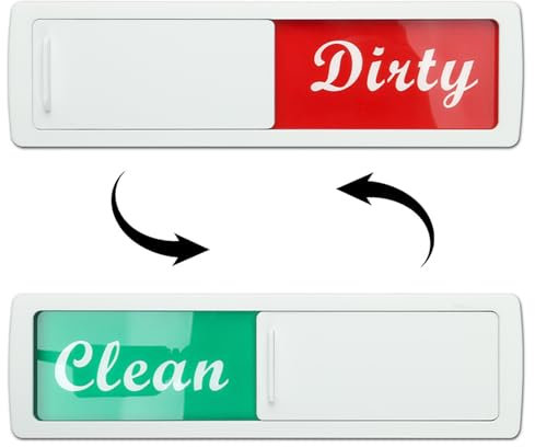 lafomukea Clean Dirty Dishwasher Magnet, Dishwasher Sign, White, Acrylic, Minimalist Style, Kitchen Appliance Signage