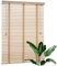 Horizontale Jalousien aus Massivholz für Fenster, Verdunkelung, Fenster, Sichtschutzvorhänge, 55 x 150 cm, Holzrollos für Zuhause, Büro, anpassbare Breite, dunkelbraunes Holz-Finish