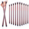 Lot de 12 pinceaux de maquillage pour les yeux - Double tête - Pinceaux pour les yeux - Pinceaux dorés - Pinceau anti-cernes - Pinceau de maquillage pour fard à paupières - Concealer - Poudre libre