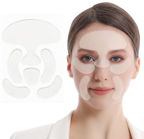 SexxLady 6 Pièces Patch Visage,Patchs soin du visage, Patchs Réutilisables, Design Doux et Respectueux de la Peau et Lavable,pour Front,Yeux, Joues,Bouche et Poitrine