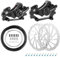 Trkimal Bicycle Disc Brake Kit Front Rear Caliper Brake Disc Set 180mm Rotor, Brake Cables, Brake lever Cable Kit for For Mountain Road Bike, Riding Bicycle(180mm Brake Sets)