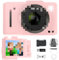 Digital Camera 4K 48MP, Compact Cameras for Kids Beginners, Autofocus/Anti Shake/16X Digital Zoom (Pink)