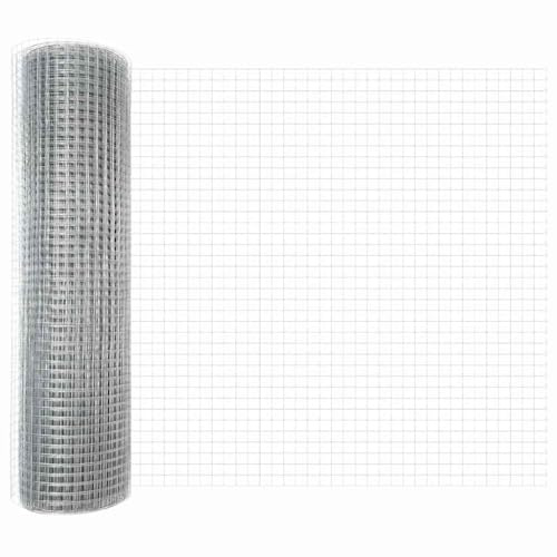 vidaXL Doppelstabmattenzaun 5000 x 60 cm Silber